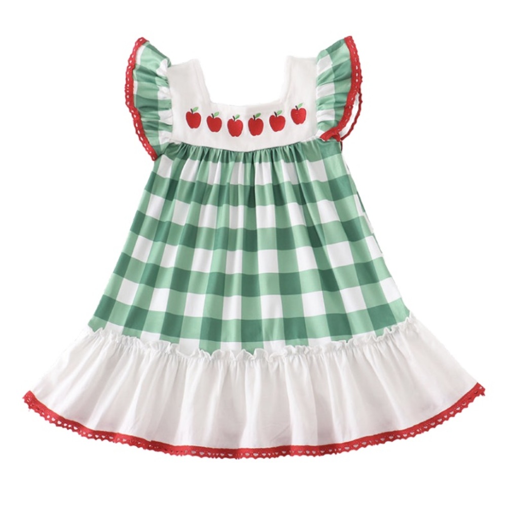 Green Plaid Apple Dress